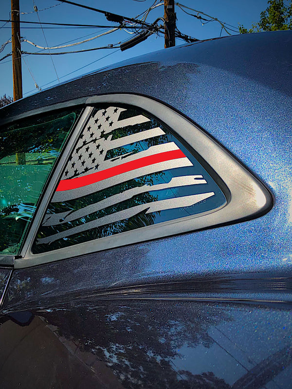 Distressed Quarter Window Flag Decal 2010-15 Chevy Camaro