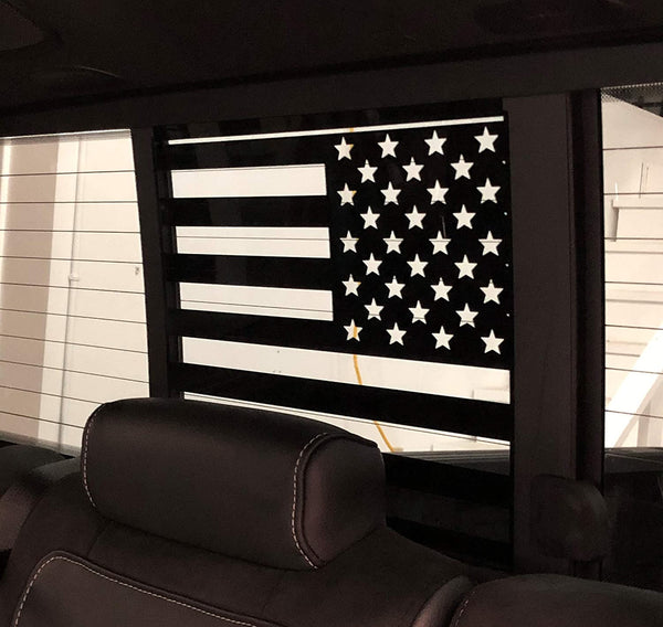 Ford F150 / f250 / f350 Back Middle Window American Flag Decal 2015-2024