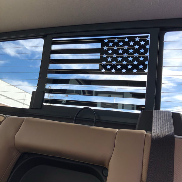 Chevy / GMC Silverado / Sierra Back Middle Window American Flag Decal 2014-2018
