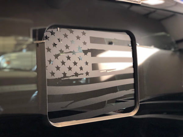 Ford F150 / f250 / f350 Back Middle Window Distressed American Flag Decal 2015-2024