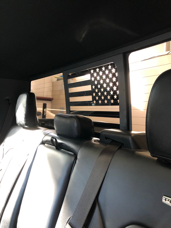 Ford F150 / f250 / f350 Back Middle Window American Flag Decal 2015-2024