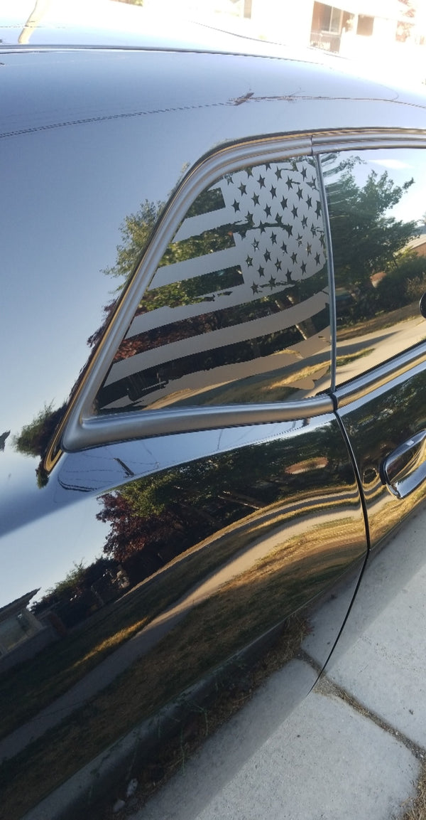 Distressed Quarter Window Flag Decal Set 2008-21 Dodge Challenger