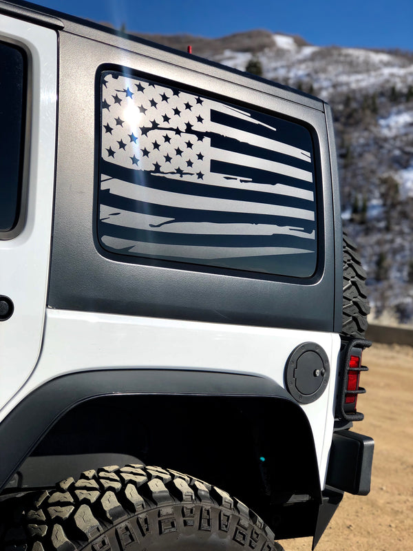 Jeep Wrangler JK American flag decal 2011-2018 (Drivers Side Only)
